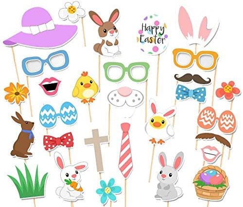 29 Pcs  Easter Photo Booth Prop Kits for Easter Par..